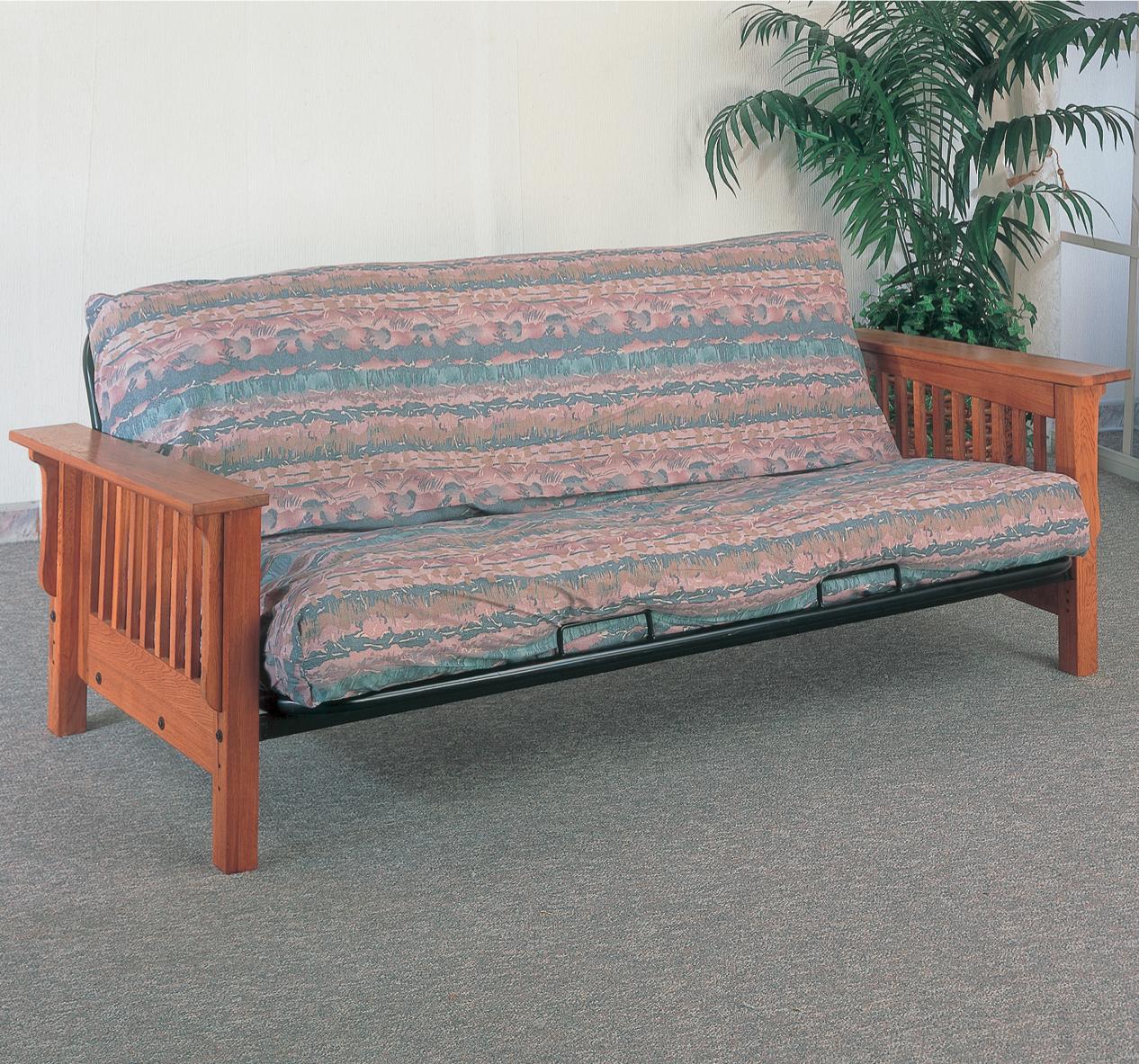Mission style futon sofa discount